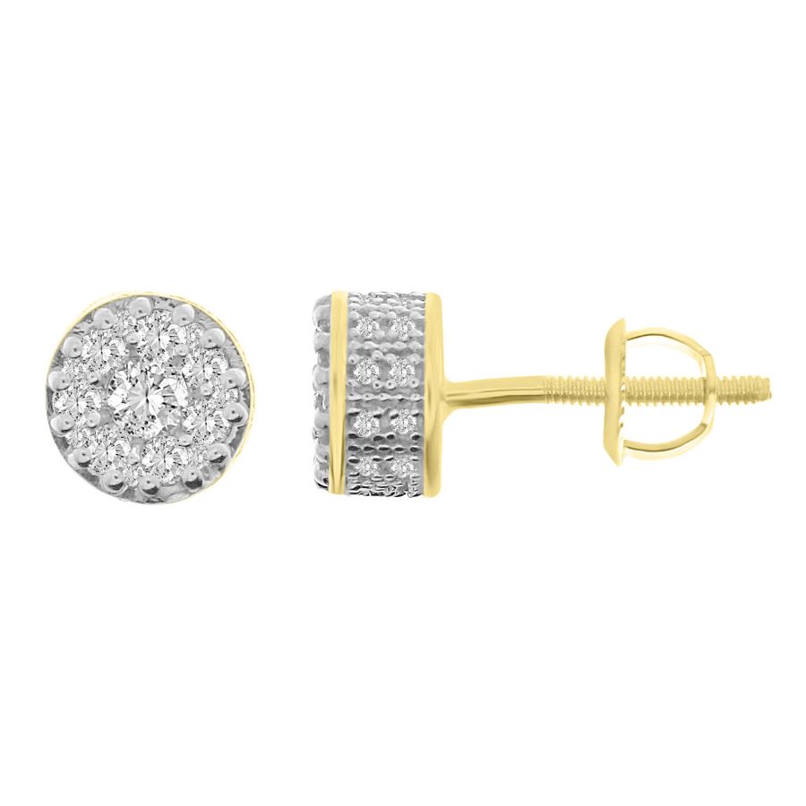 20952832_224829Y-34480.jpg LADIES EARRINGS 0.50CT ROUND DIAMOND 10K YELLOW GOLD - Image 1