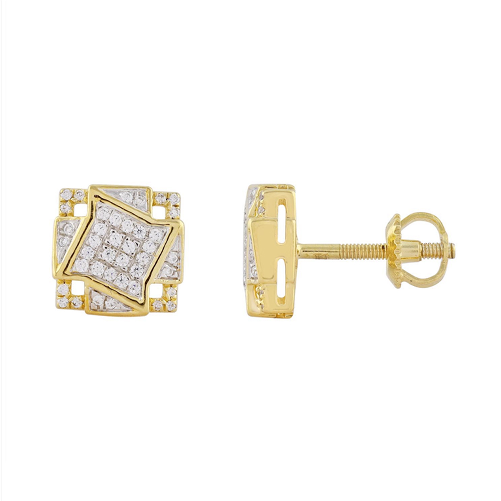 20952995_310745Y-4937580.jpg MEN'S EARRINGS 0.25CT ROUND DIAMOND 10K YELLOW GOLD - Image 1