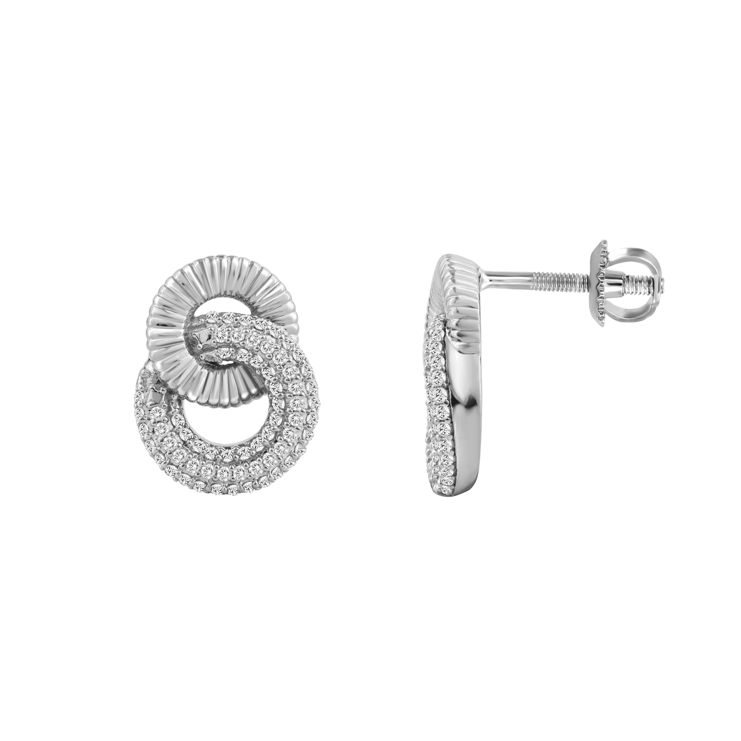 20953047_338938W-4939645.jpg LADIES EARRINGS 0.33CT ROUND DIAMOND 10K WHITE GOLD - Image 1
