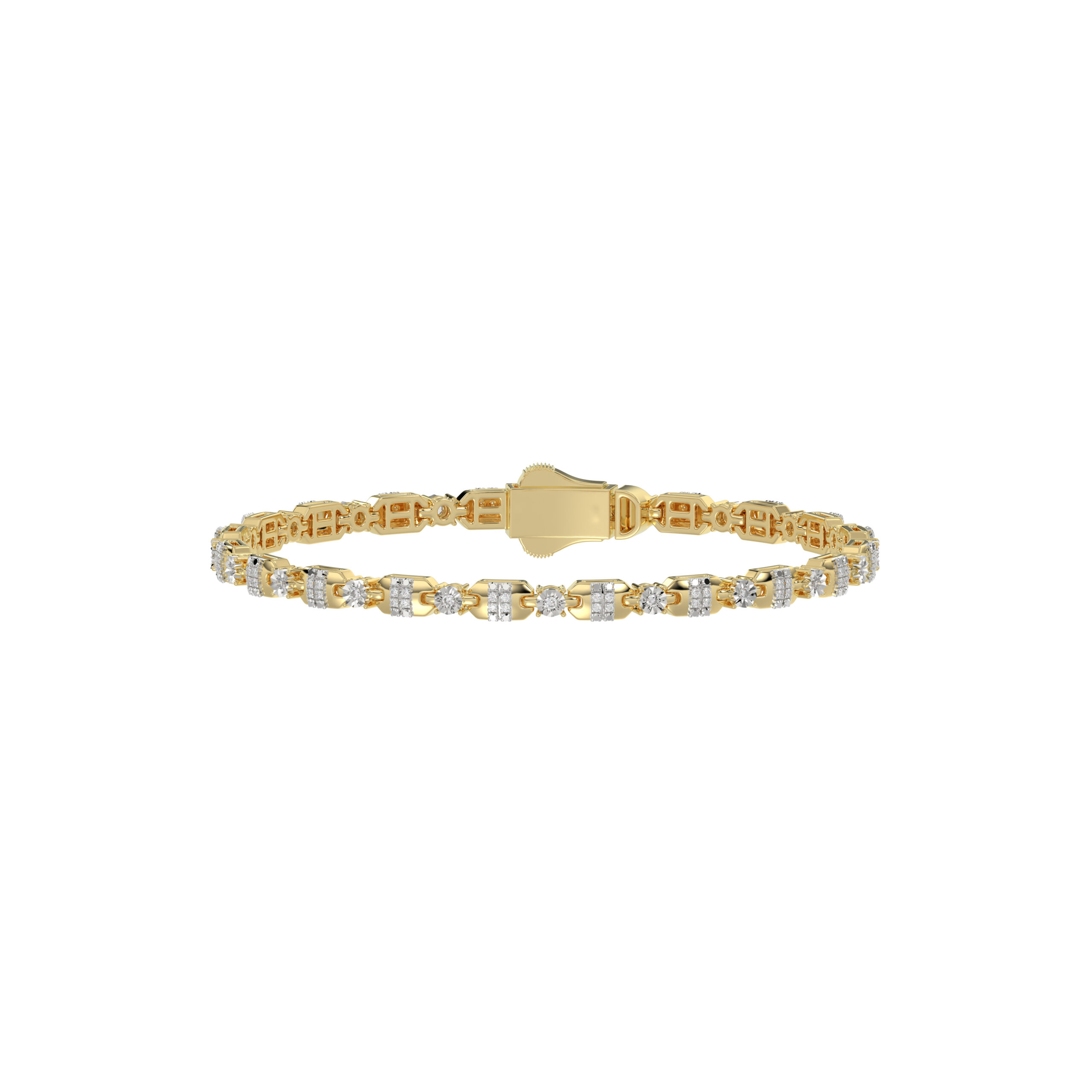 20953313_352820Y.jpg Elegant 10K Yellow Gold Ladies Bracelet With 0.33 Ct Round Diamonds. A Graceful And Minimal Fine Jewelry Design Perfect For Gifting. - Image 1