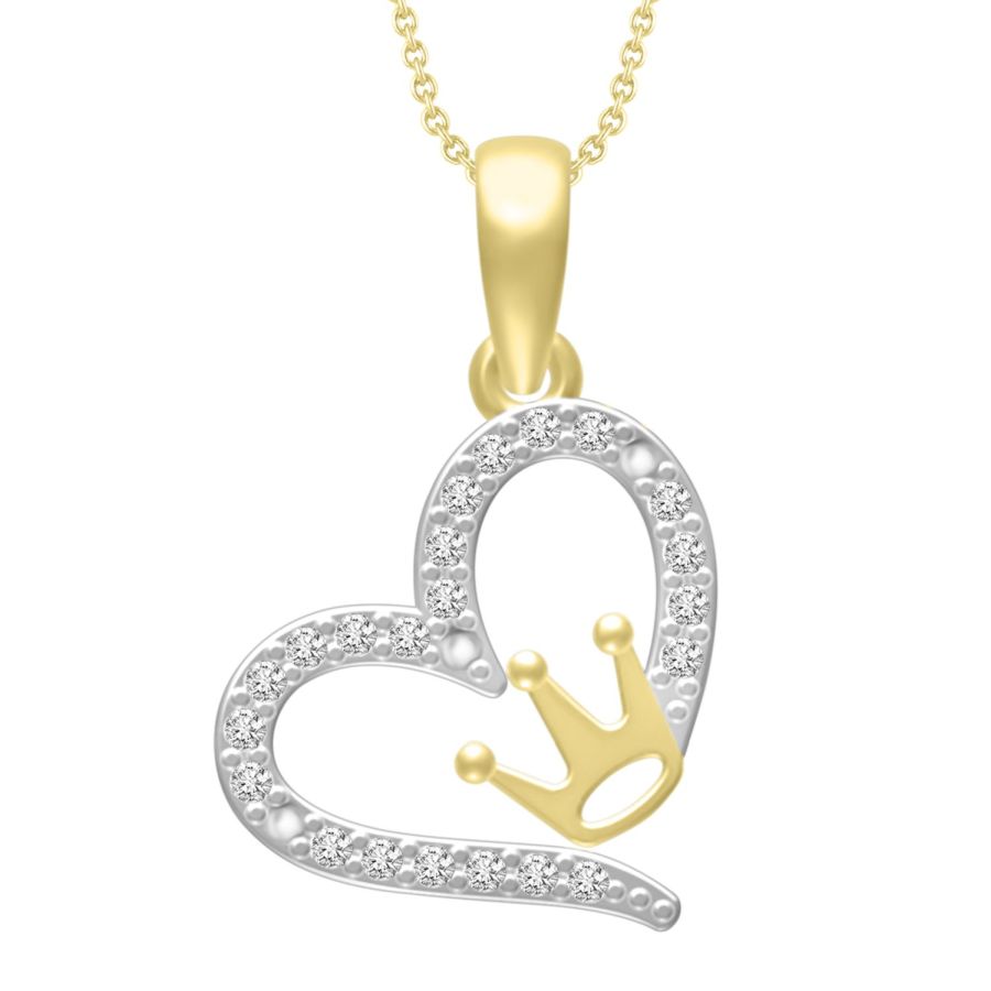 20954874_252759Y-40850.jpg LADIES PENDANT WITH CHAIN 0.10CT ROUND DIAMOND 10K YELLOW GOLD - Image 1