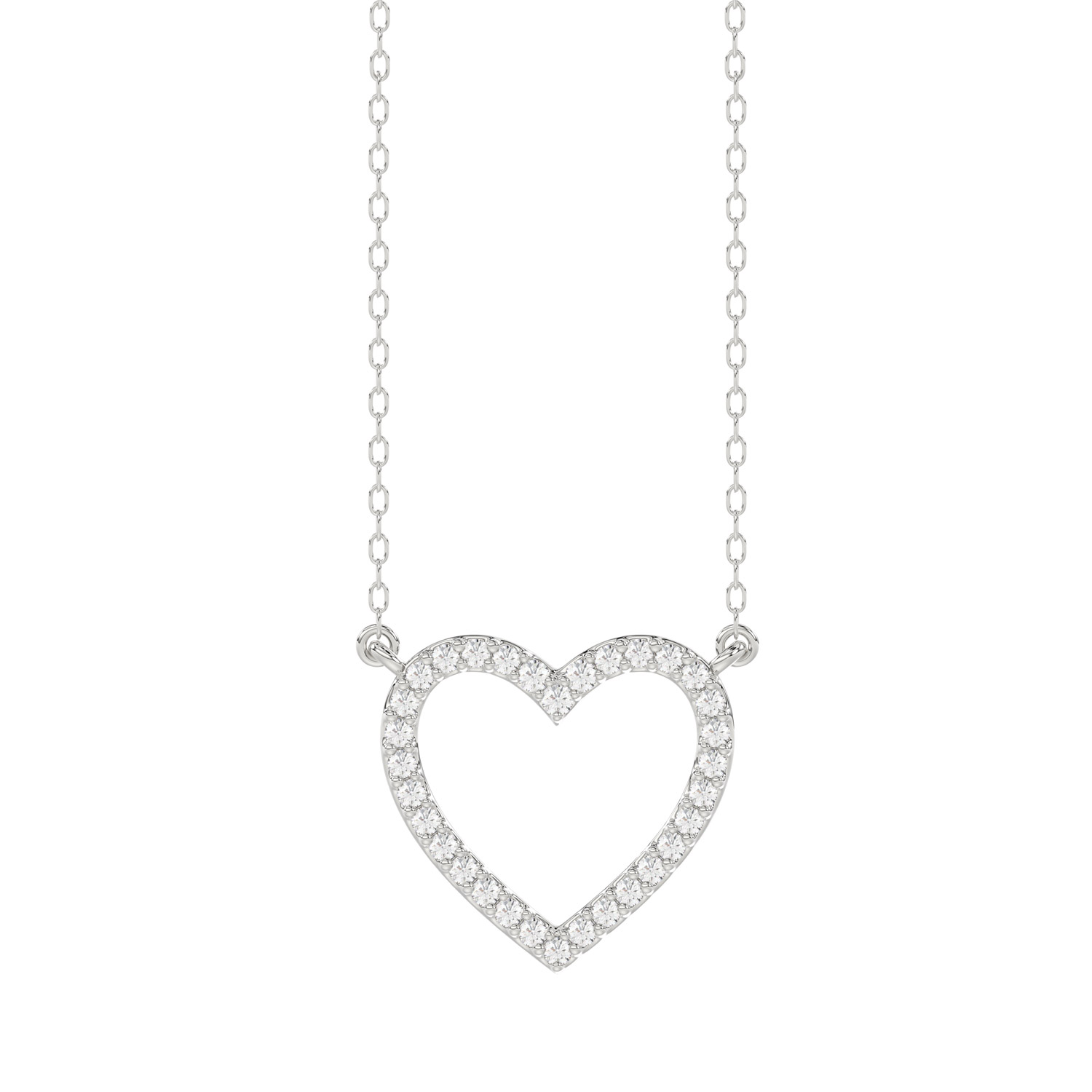 20955423_217548W-30755.jpg LADIES NECKLACE 0.10CT ROUND DIAMOND 10K WHITE GOLD - Image 1