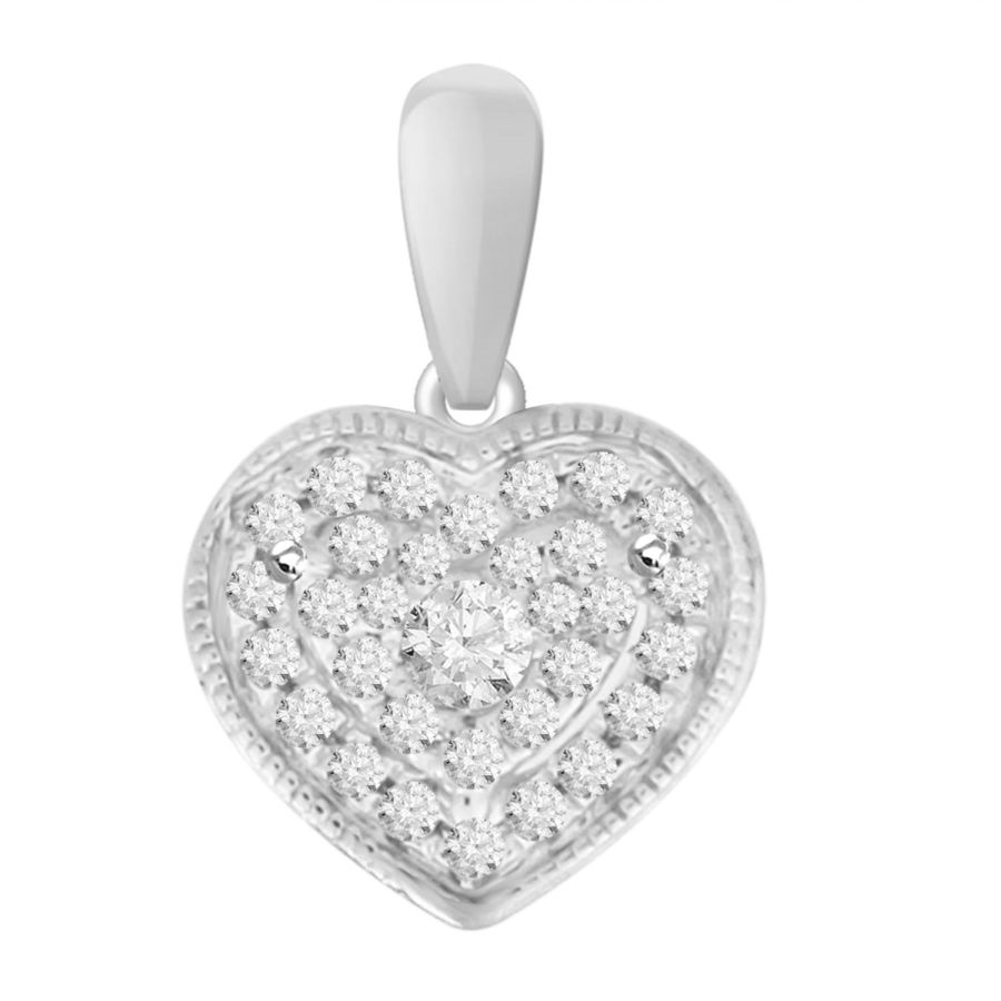 20955506_62644W-44819.jpg LADIES PENDANT WITH CHAIN 0.10CT ROUND/HEART DIAMOND 10K WHITE GOLD - Image 1