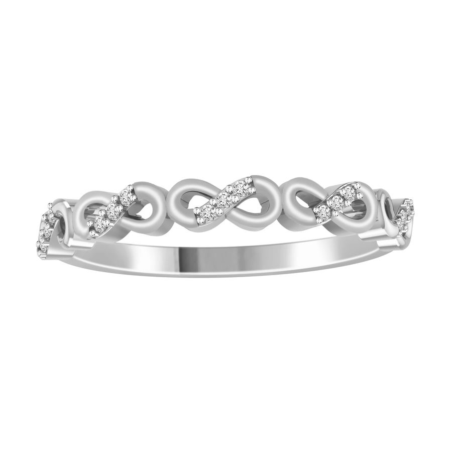 STACKABLE BAND 0 05CT ROUND DIAMOND 14K WHITE GOLD MJ Diamonds   217559W 