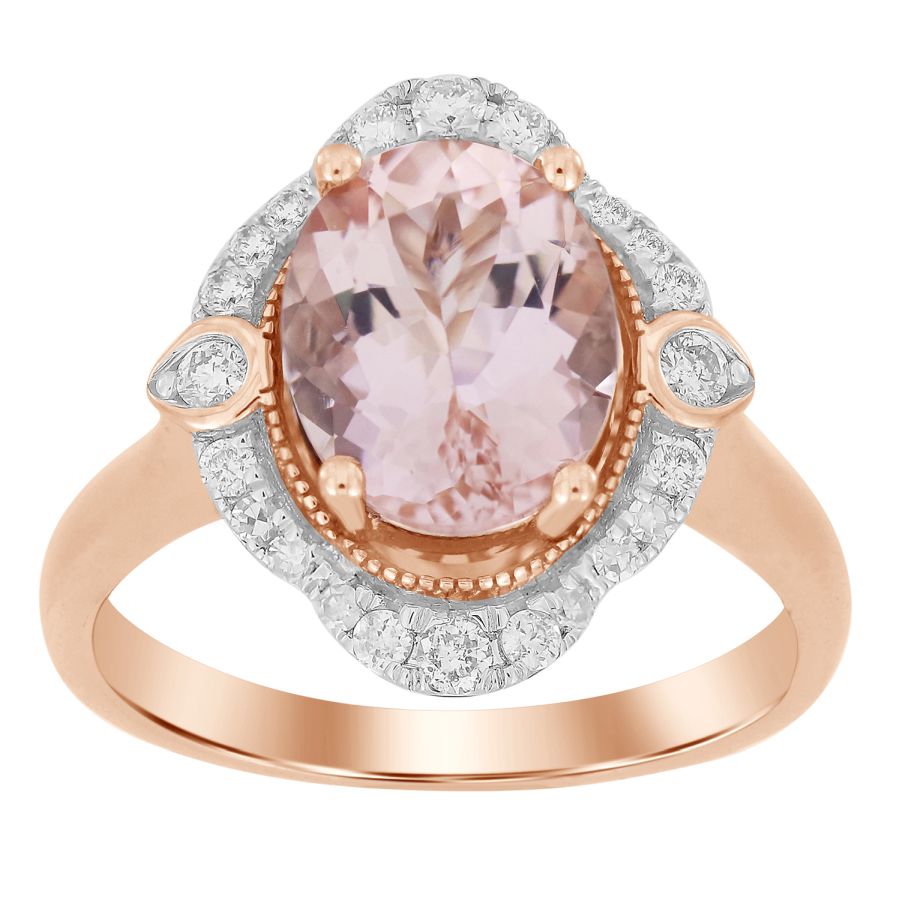 LADIES RING 2.50CT ROUND/OVAL DIAMOND 10K ROSE GOLD