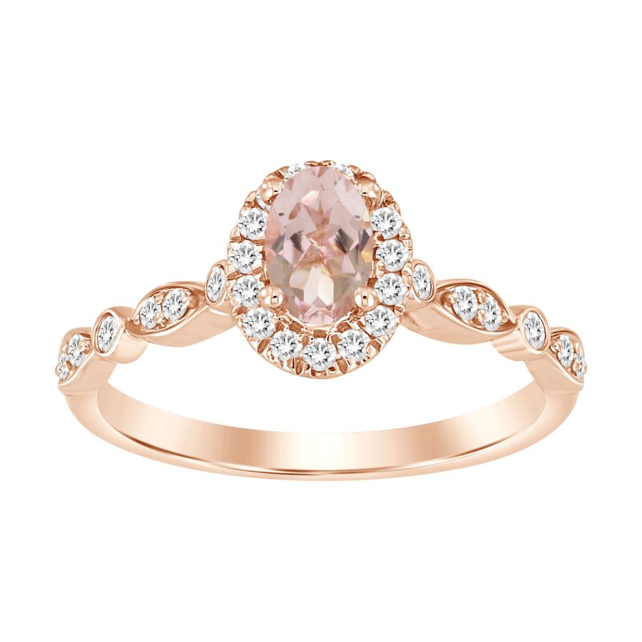 LADIES RING 0.60CT ROUND/OVAL DIAMOND 10K ROSE GOLD